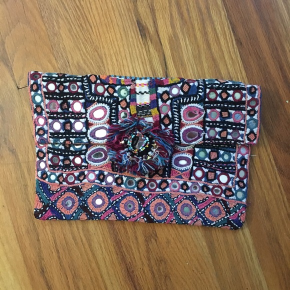 Anthropologie Handbags - Colorful clutch with zipper closure